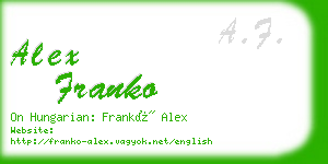 alex franko business card